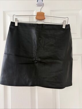 Hollister Black Faux Leather Mini Skirt